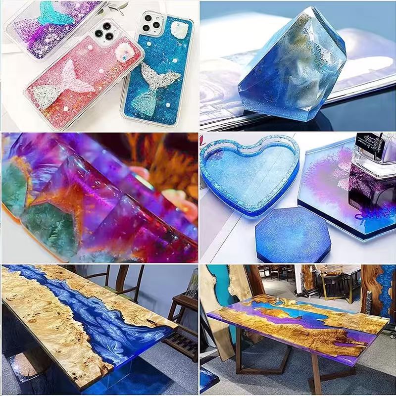 Resin and decorative plastic application samples using effect pigments
