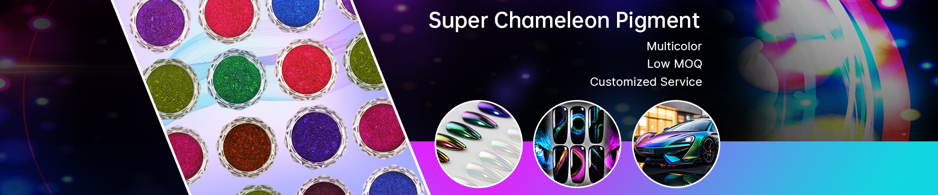 Optical chameleon pigment products from Xiangcai source materials