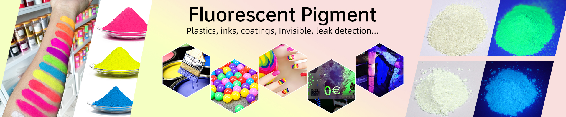 Fluorescent pigment colour range