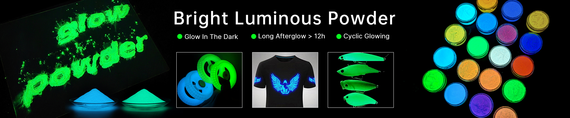Photoluminescent glow pigment products from Xiangcai source materials